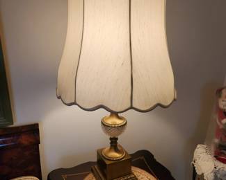 #21	Brass & Glass 33" Tall Pair of Lamps - selling 2 together	 $100.00 
