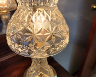#38	Set of 2 Crystal lamps w/Globes - 12" Tall	 $20.00 
