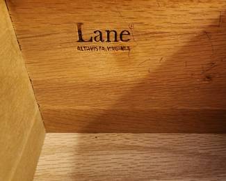 #57	Lane MCM Alta Vista Va. Side Table w/Brass Handles - Rectangular w/oval lip on Ends - 29x22x20	 $200.00 
