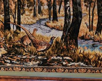 #20	Framed Rug of Quail  - 78x52 	 $60.00 
