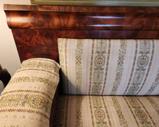 #1	Civil War Sofa w/ Solid Wood Upholstered Arms w/solid back & Side - 87x28x37  (w/ minor scratches)	 $450.00 
