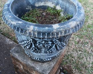 #139	Concrete Round Planter -14" tall - repaired crack	 $25.00 
