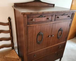 #39	Antique Hand-dovetailed Chest of 7 Drawers w/2 doors on wheels (small finish issues) - 36x22x48	 $375.00 
