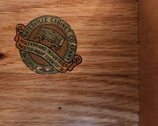 #32	Batesville Antique China/Display Cabinet - w/key and 1 glass Front Door(has decorative details) w/2 wood shelves & 1 drawer - one single piece - 39x18x63	 $375.00 
