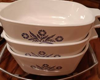 #142	Vintage Corning Ware Corn Flower Casserole Dishes - Lot of 3	 $20.00 
