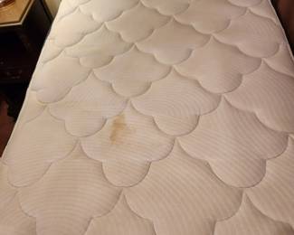 #42	(PAIR) Antique Full Size Wood Carved Headboard/Footboard w/Mattress/Box springs & Coverlets - sold as a pair - One mattress like new, one mattress as is	 $400.00 
