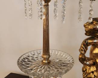 #5	Scales of Justice Crystal/Brass Base w/Cherub sitting on Fruit - 22Wx24T	 $175.00 
