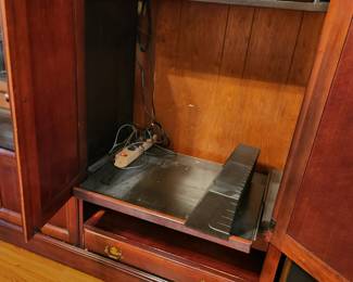 #66	Laminate wood-look Entr. Center w/1 glass Side Door (door as is) 2 wood Doors and 1 drawer - 55x18x54 - You Move	 $40.00 
