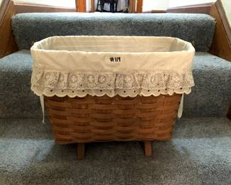 #119	Longaberger Basket w/liner and insert	 $25.00 
