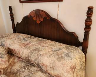 #80	Full Size Wood Carved Headboard/Footboard w/Full Size Sealy Satin Touch Supreme Extra Firm 	 $250.00 
