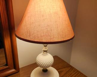 #24	Accent Brass/Milk Glass Small Lamps - sold as a pair - 17" Tall	 $20.00 
