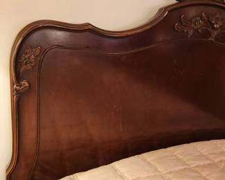 #42	(PAIR) Antique Full Size Wood Carved Headboard/Footboard w/Mattress/Box springs & Coverlets - sold as a pair - One mattress like new, one mattress as is	 $400.00 
