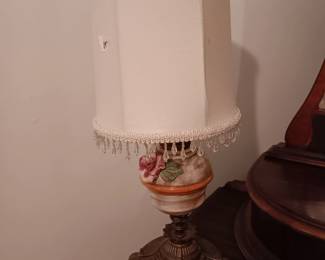 #82	Set of two Ceramic Middle w/metal Base w/shade - made in Italy - 19"Tall 	 $45.00 
