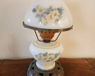 #19	Double Globe Double Light w/brass base lamp - 16" Tall	 $40.00 
