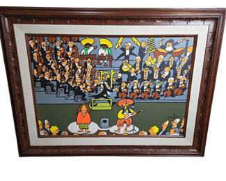 Xavier Cugat Serigraph on Canvas Panel