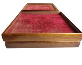 14 Antique/Vintage Velvet Stacking Jewelry Trays