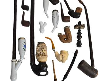 Antique Pipes Meerschaum German Carved Etc