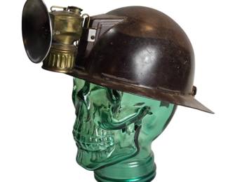 1930sMSA Fiberglass Miner Helmet Justrite Lamp