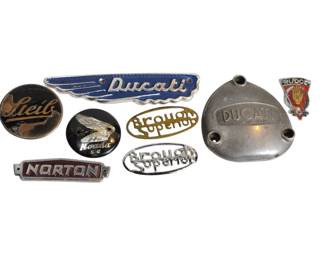 Vintage Steib, Ducati Motorcycle Emblems Etc
Fender Guitar, Vox Pedal RCA Emblems Etc
Chicago Motor Club AAA Enameled Bronze Emblem
Vintage Enamel BMW Auto Emblems