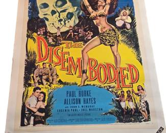1957 The Disembodied Lithograph Movie Poster