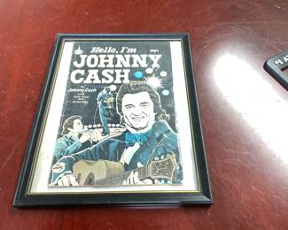 Framed Johnny Cash Collectible