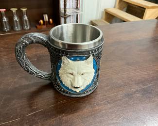 White Wolf Tankard / Stein / Mug Game of Thrones Style