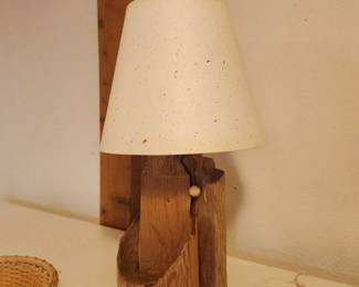 Organic shape, wood lamp