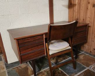 Dark wood Danish Modern, mcm desk