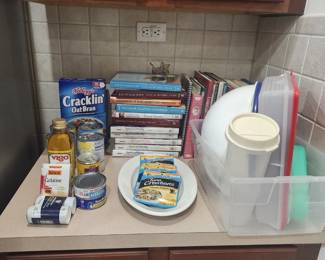 cookbooks and canned food