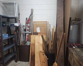 wood scraps, new in box (unassembled) workbench