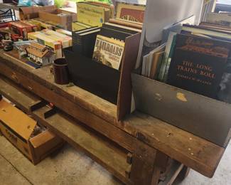 Train table view - not the rustic workbench holding the display. 