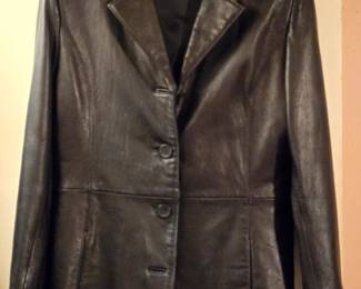 Leather dress coat