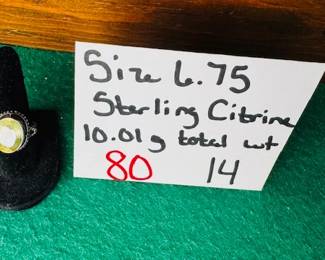 Sterling Citrine Ring