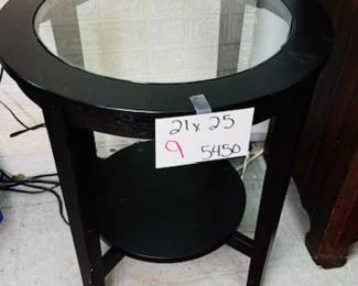 Glass Top Side Table 