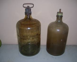 Antique Silent-Glow Oil Burner Glass Bottle