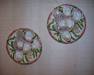 Antique Carl Tielsch Turkey Design Oyster Plates
