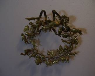 Vintage Brass Holiday Wreath