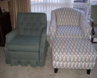 Recliner and Chair with Ottoman