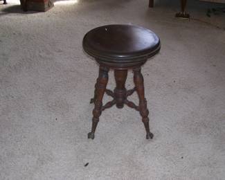Antique Stool with Ball and Claw Feet