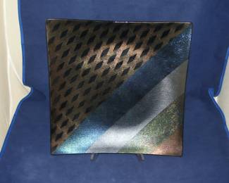 Kurt McVey Art Glass Charger Plate - signed by artist