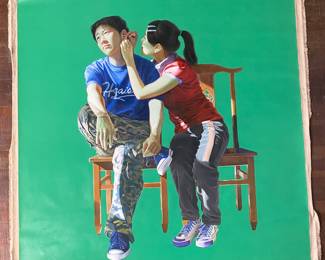 Han Bingning
72” x 72” has the stretcher bar which needs to be assembled.. can be shipped rolled..