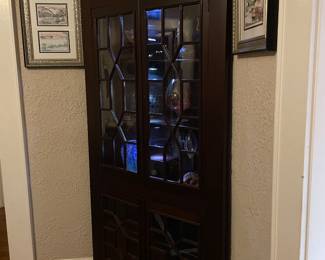 Antique Mahogany Glass-Fronted Corner Cabinet, great condition
