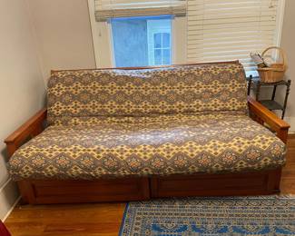 Mission-style, Queen-sized,Comfy and Practical space-saving futon with large storage drawers. Great condition. 