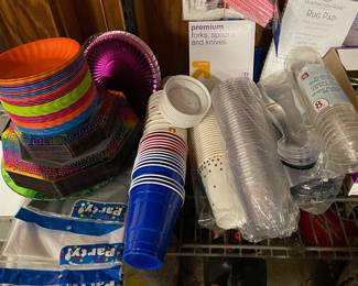 Plastic and paper party goods