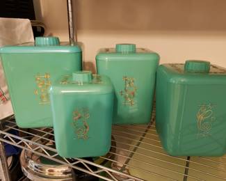 1950s Lustro Ware canister set
