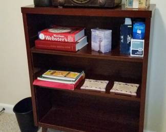 Mid-century bookshelf and vintage radio