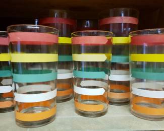Mid-century striped tumblers