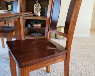 A close look at one of the dining chairs