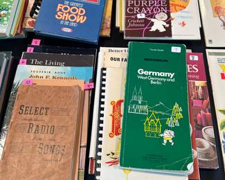 Collectible cookbooks and vintage tiny books, Donald Duck, and others