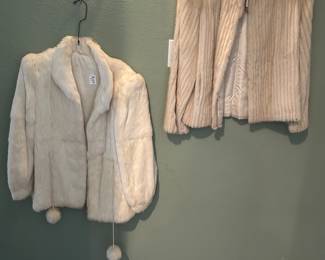 Rabbit coat, Cream color mink jacket 
